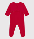 Pyjama bébé en velours ouverture au dos