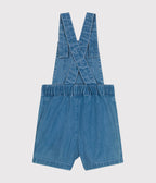 Salopette courte en denim léger bébé