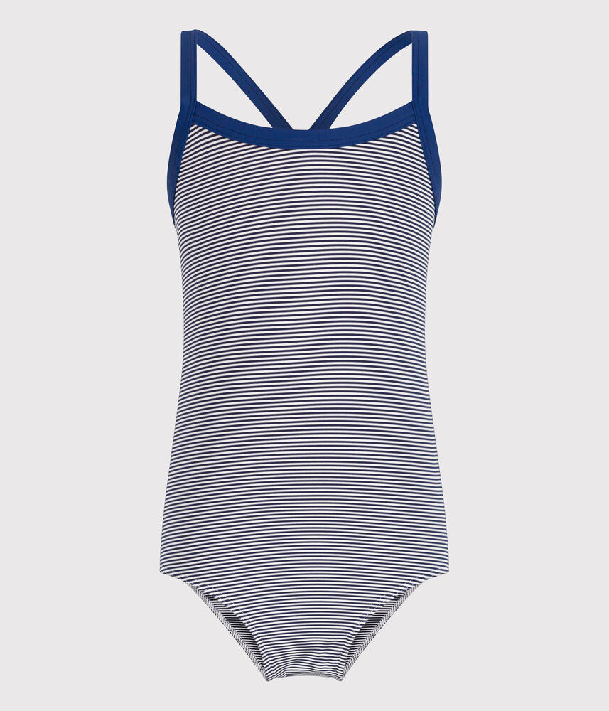 Maillot de bain 1 pièce à rayures enfant fille