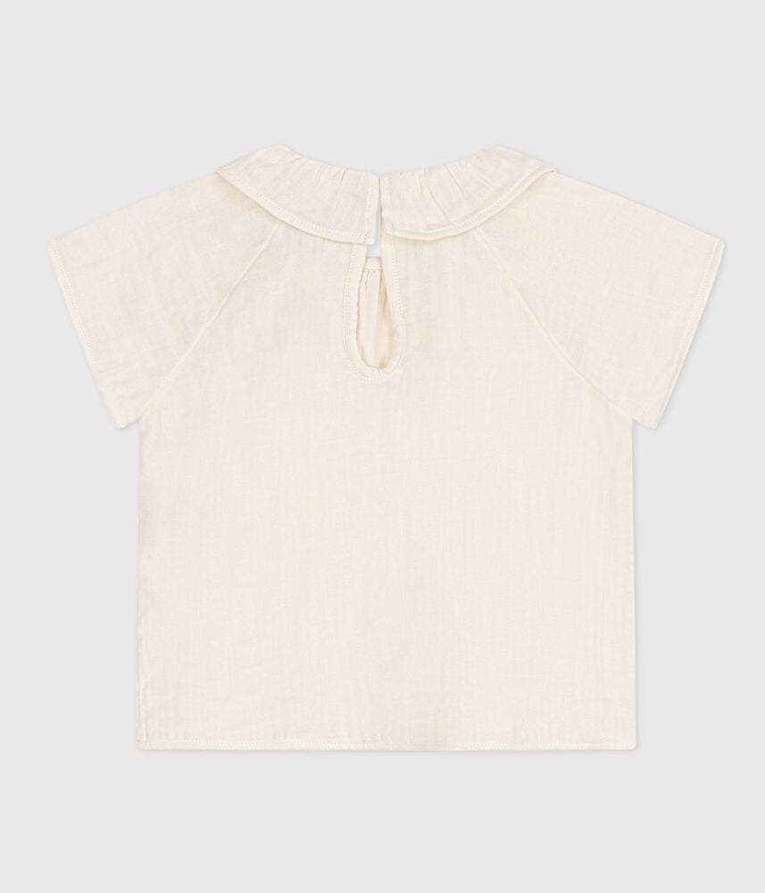 Blouse manches courtes en gaze de coton bébé
