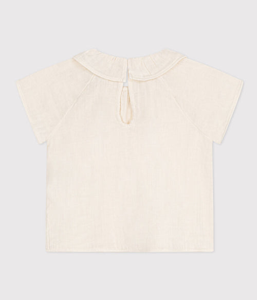 Blouse manches courtes en gaze de coton bébé