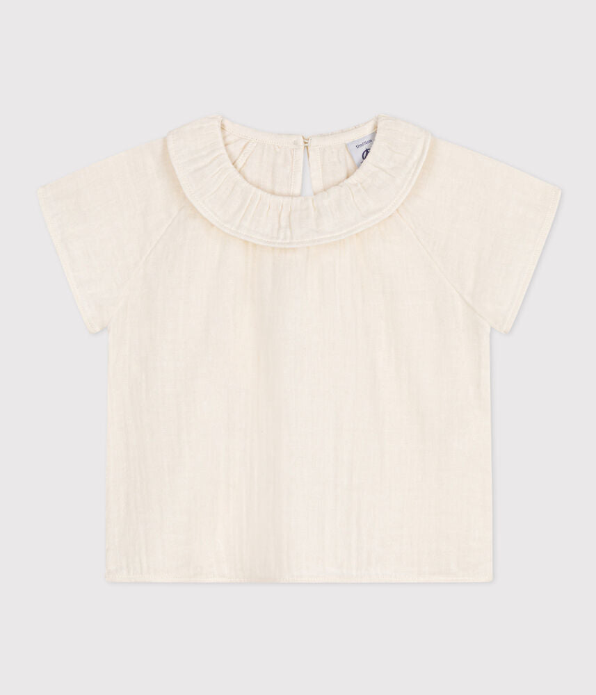 Blouse manches courtes en gaze de coton bébé