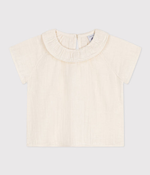 Blouse manches courtes en gaze de coton bébé