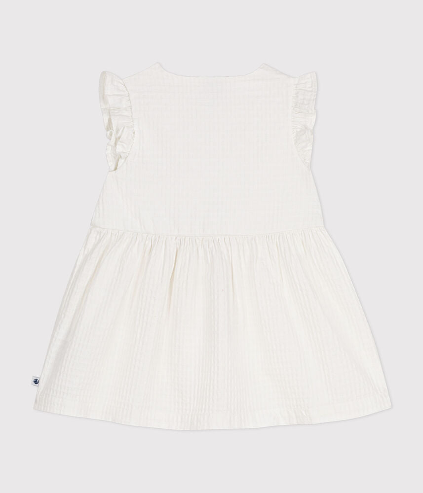 Robe sans manche en coton façonné bébé