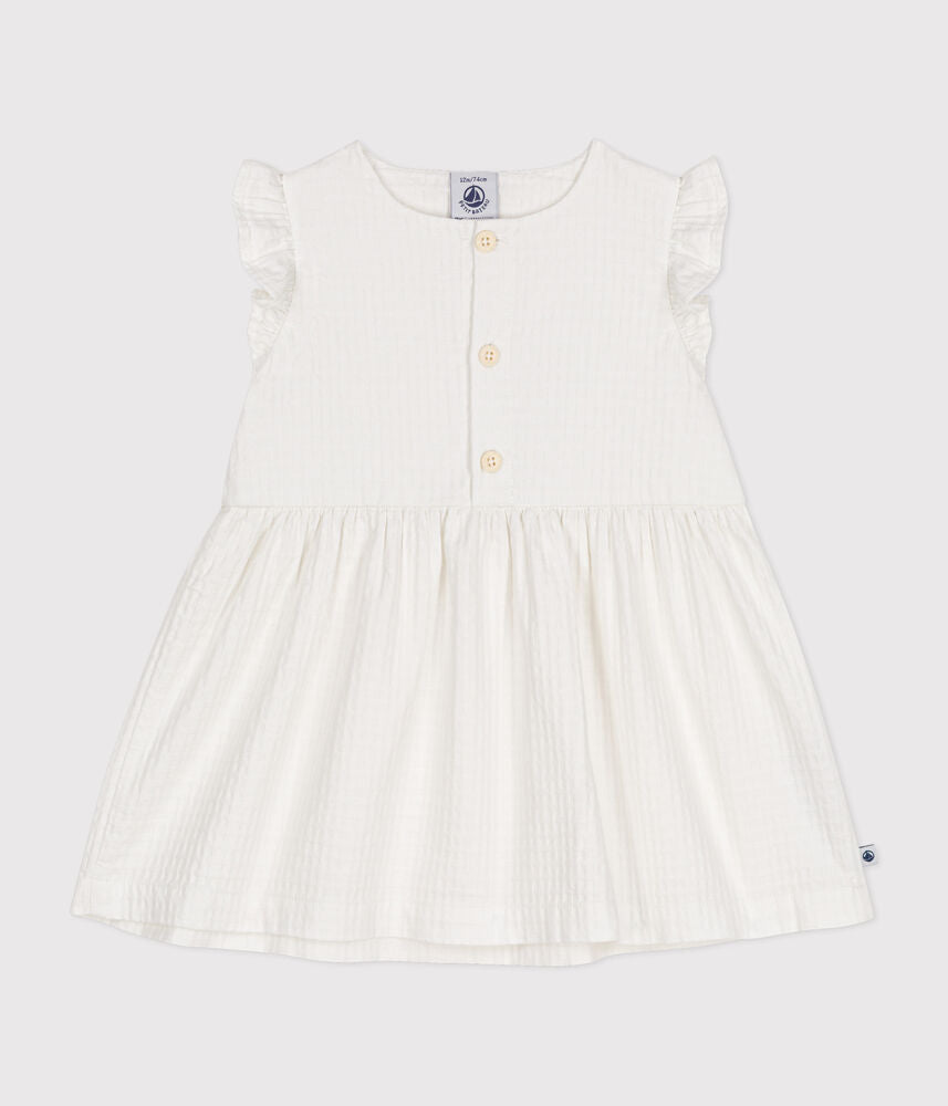Robe sans manche en coton façonné bébé