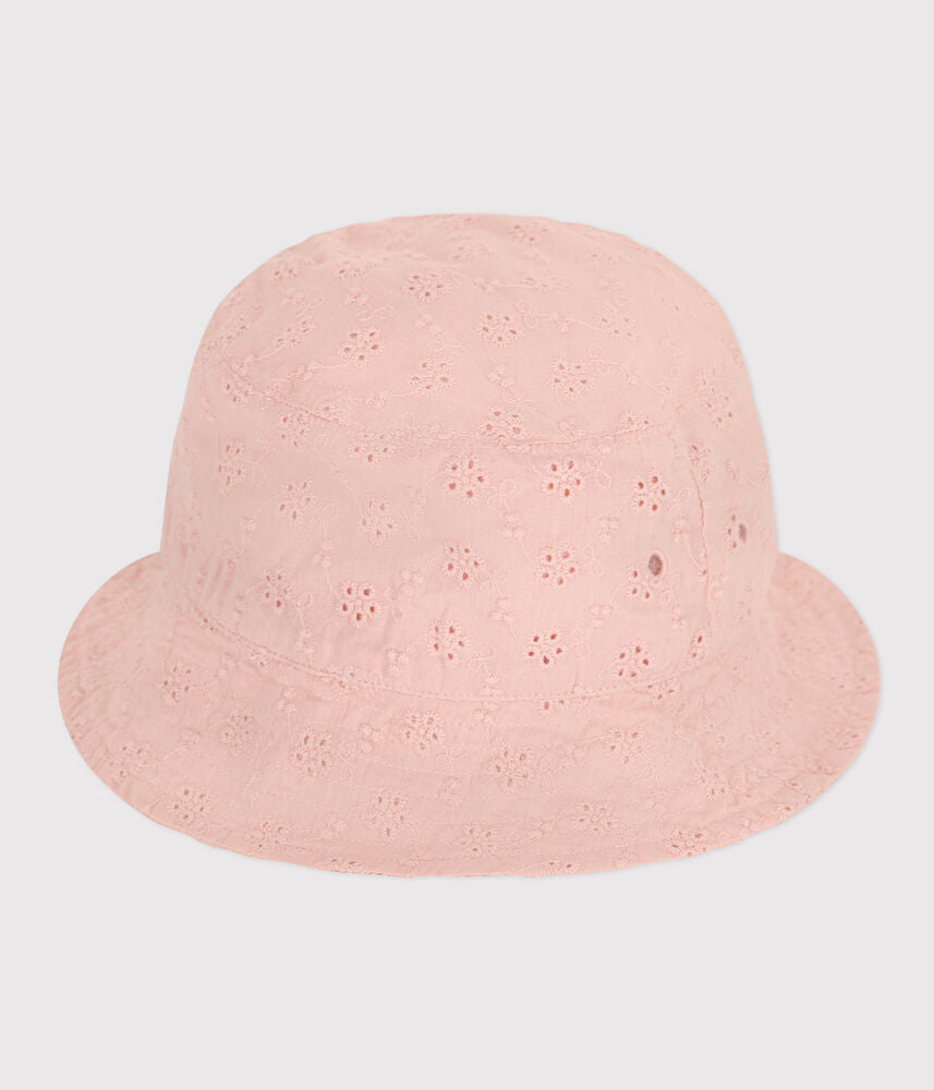 Bob en broderie anglaise rose enfant fille