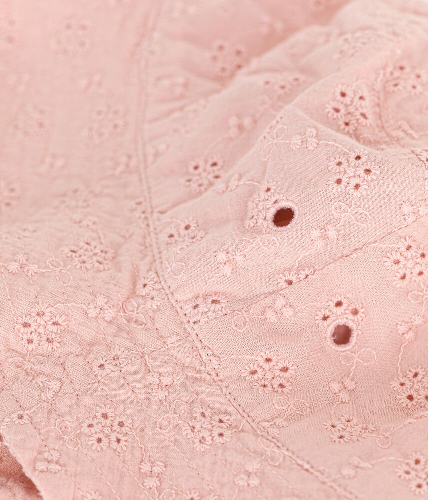 Bob en broderie anglaise rose enfant fille