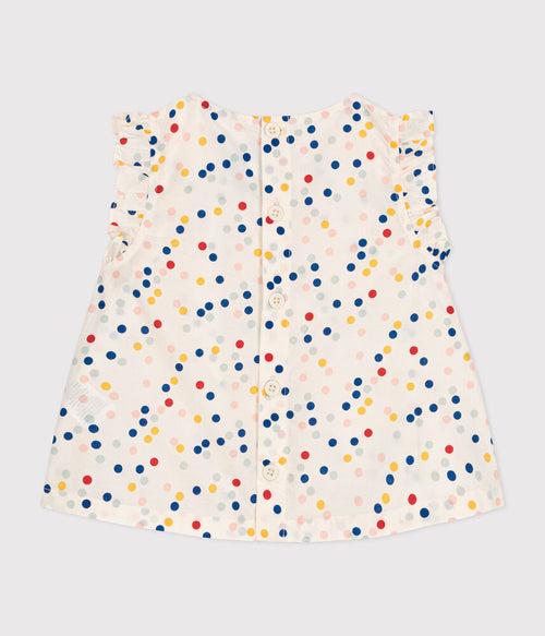 Blouse sans manche en popeline bébé