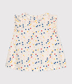 Blouse sans manche en popeline bébé