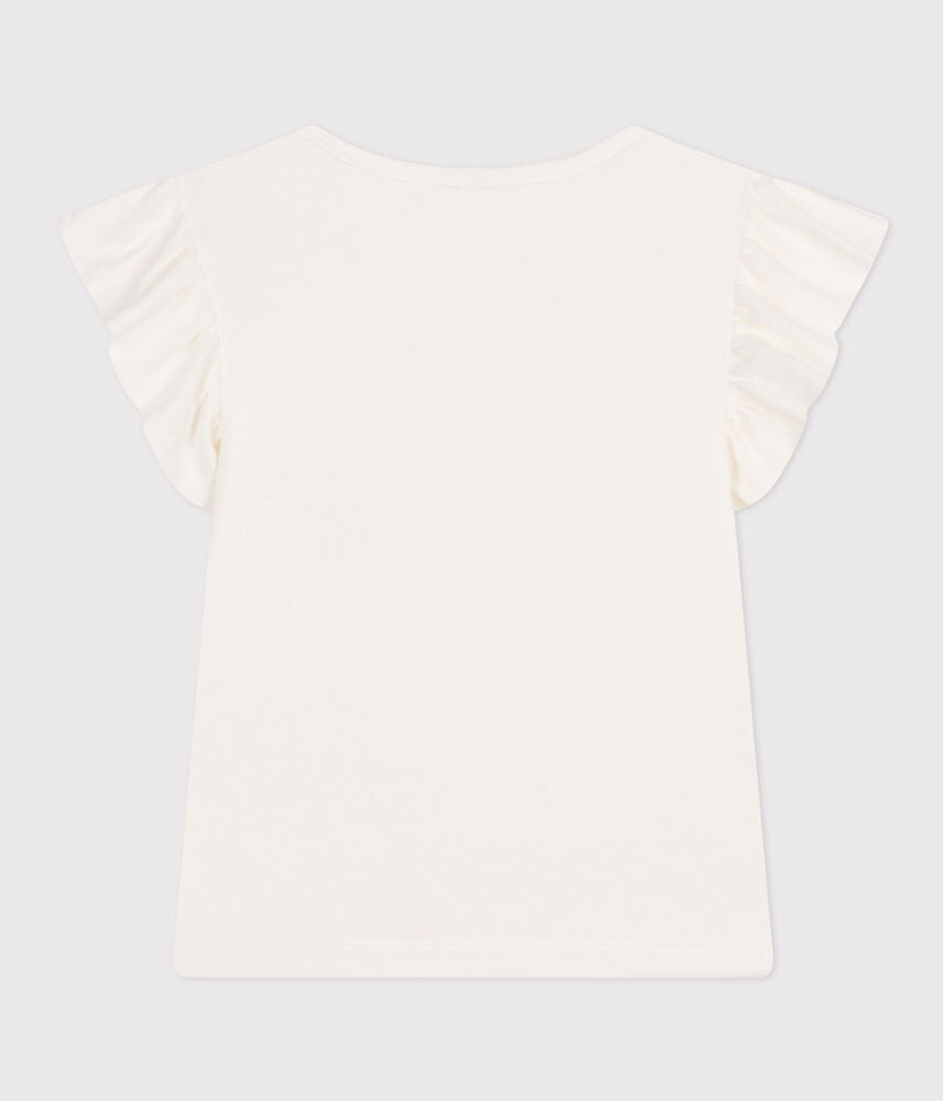 T-shirt enfant à manches volantées en coton