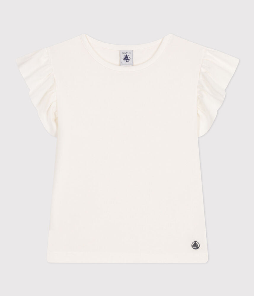 T-shirt enfant à manches volantées en coton
