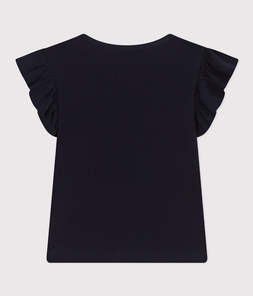 T-shirt enfant à manches volantées en coton