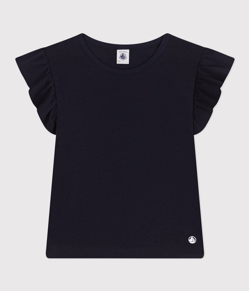 T-shirt enfant à manches volantées en coton