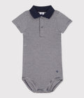 Body manches courtes col polo en coton rayé bébé