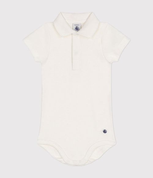 Body manches courtes bébé col polo en coton